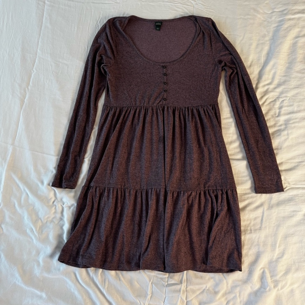 Purple Long Sleeve Dress